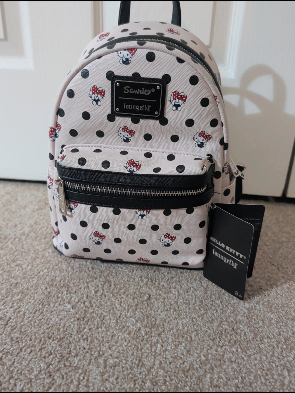 Loungefly Pink & Black Hello Kitty Polka Dot Mini Backpack
